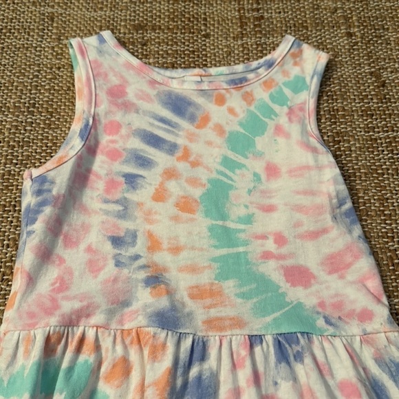 J.Crew Crew Cuts Tie Dye Sleeveless Dress Ruffle Hem 2T - Picture 3 of 6